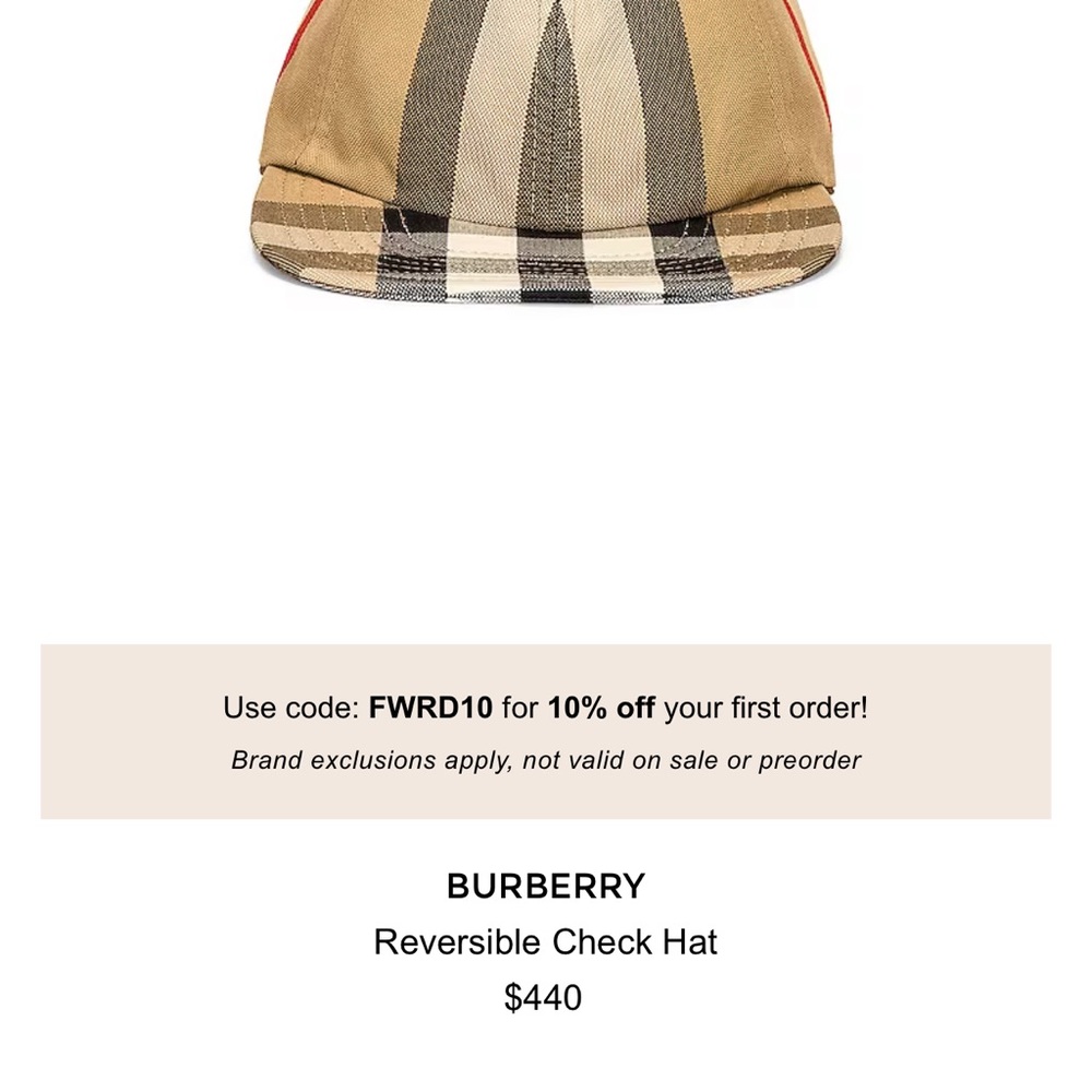 Burberry Tan Checkered Women's Cap - Picture 3 of 7